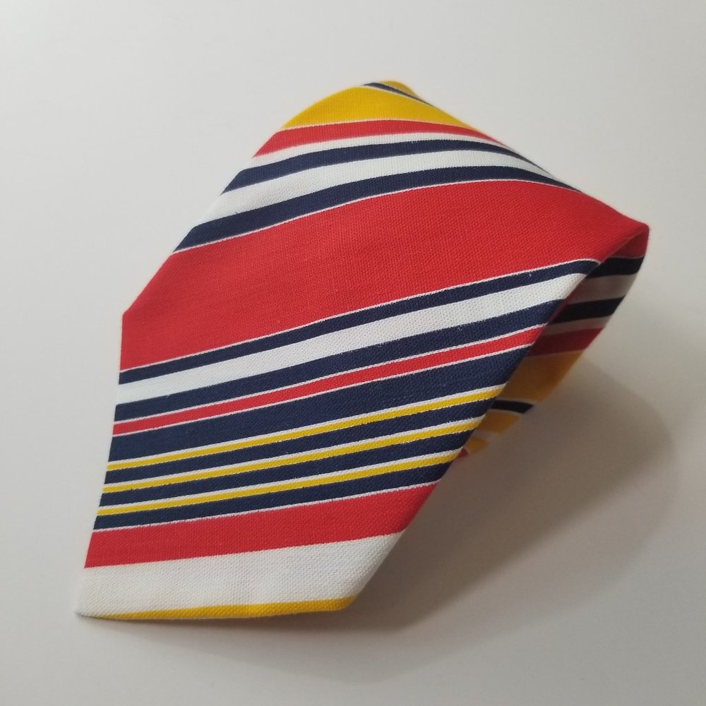 1970s Key West bright striped cotton tie